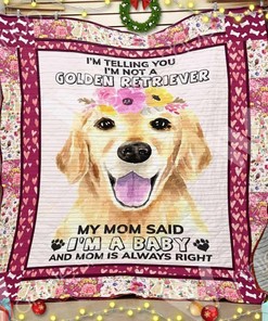 Personalized Golden Retriever Dog Quilt Bedding Set Blanket - Great for Bedroom Decoration and Family Gifts