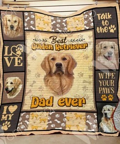 Personalized Golden Retriever Dog Quilt Bedding Set Blanket - Perfect Gifts for Family and Bedroom Decor