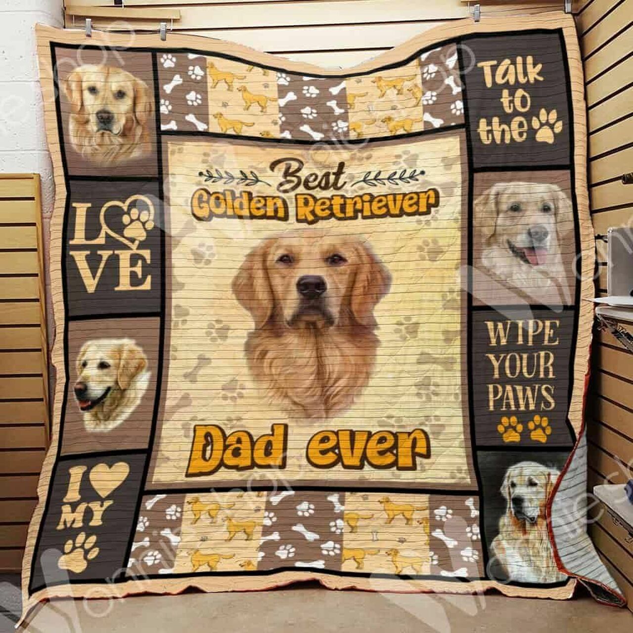 Personalized Golden Retriever Dog Quilt Bedding Set Blanket - Perfect Gifts for Family and Bedroom Decor