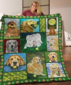Personalized Golden Retriever Quilt Bedding Set Blanket for Your Bedroom Decor - Family Gifts