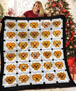 Personalized Golden Retriever Quilt Bedding Set for Your Home - Great for Family Gifts