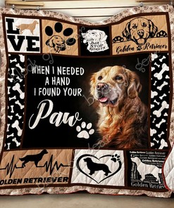 Personalized Golden Retriever Quilt Blanket Bedding Set - Great for Bedroom Decor and Family Gifts