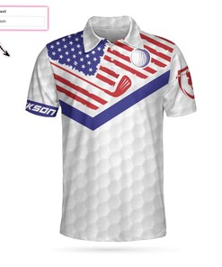 Personalized Golf American Flag 3D All Over Printed Polo Shirt