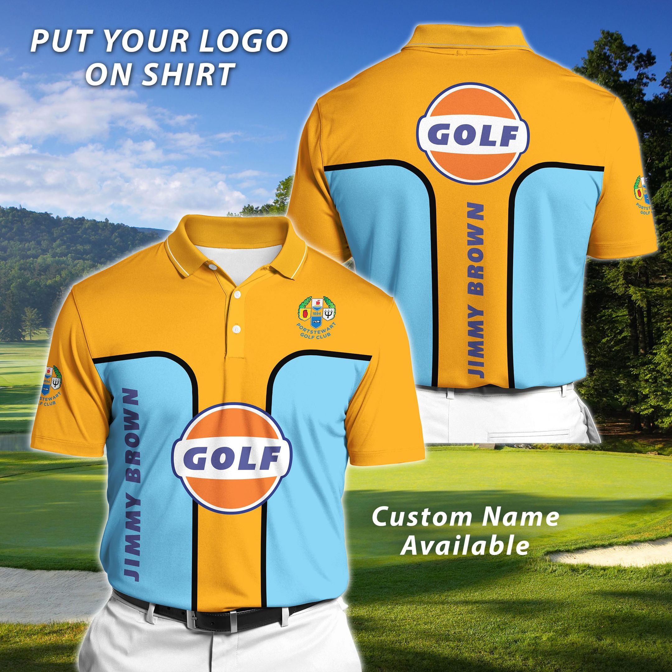 Personalized Golf Polo T-Shirt 3D Polo Shirt A15