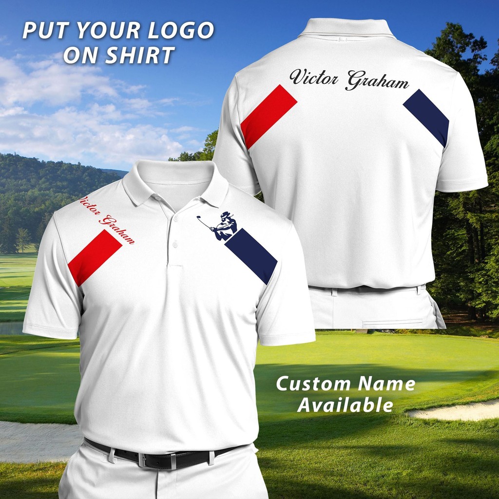 Personalized Golf Polo TShirt 3D Polo Shirt A2 Bluefink