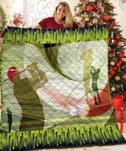 Personalized Golf Quilt Bedding Set with Name, Perfect for Home Decoration and Picnic