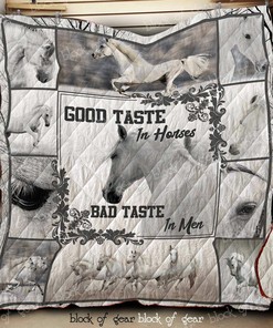 Personalized Good Taste In Horses Bad Taste In Men Quilt Bedding Set, Great for Bedroom Decoration and Family Gifts