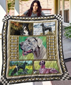 Personalized Great Dane Quilt Blanket - Great for Bedroom Decoration and Family Gifts