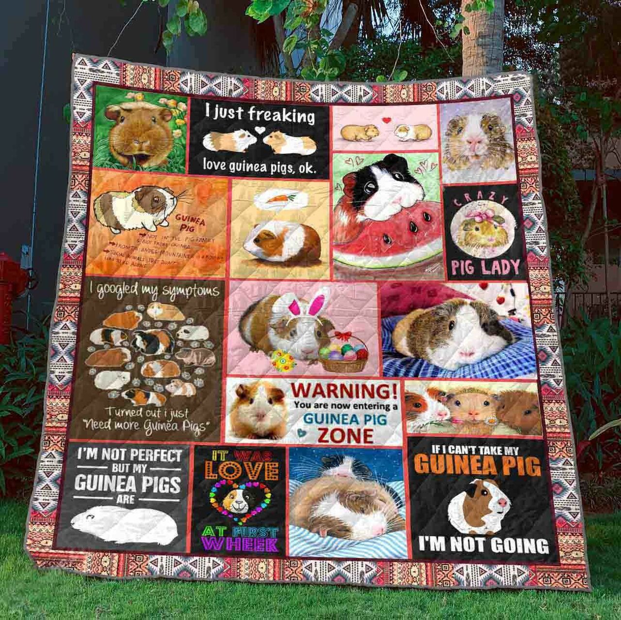 Personalized Guinea Pig Quilt Bedding Set - Perfect for Home Decoration