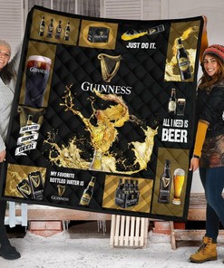 Personalized Guinness All I Need Is Beer Gift Idea Quilt Bedding Set, Great for Bedroom Decor and Family Gifts