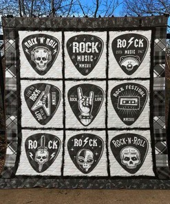 Personalized Guitar Quilt Bedding Set Blanket - Perfect for Bedroom Decor and Family Gifts