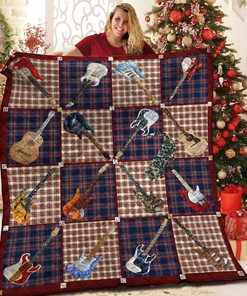 Personalized Guitar Quilt Bedding Set - Perfect Bedroom Decor & Gifts for Family