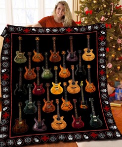 Personalized Guitar Quilt Bedding Set - Perfect Gift for Any Musician