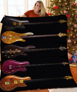 Personalized Guitar Quilt Bedding Set for Bedroom Decor and Family Gifts