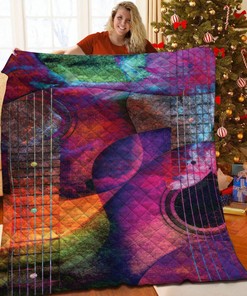 Personalized Guitar Quilt Set with Custom Name for Bedroom Decoration and Gifts