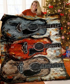 Personalized Guitar Theme Bedding Set for Home Decoration and Family Gifts