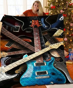 Personalized Guitar Theme Quilt Bedding Set with Pillowcases for Home and Picnic