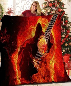 Personalized Guitar Theme Quilt Set with Customizable Name for Bedroom Decor