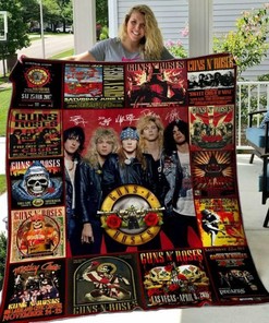 Personalized Gun N Roses Quilt Bedding Set Blanket for Home Decor and Family Gifts
