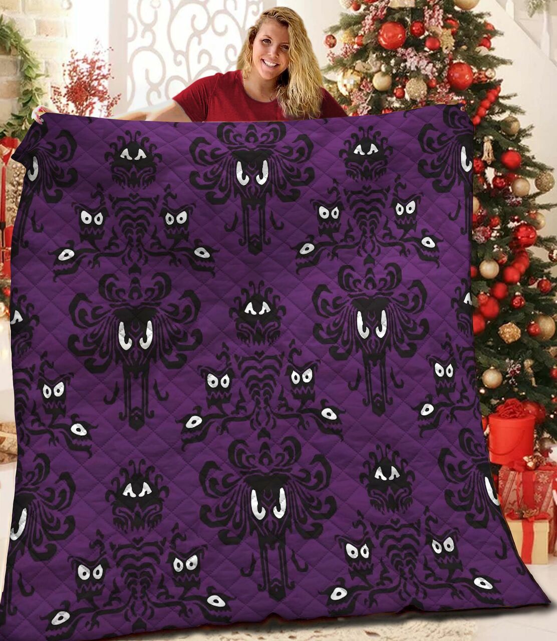 Personalized Halloween Bedding and Pillow Set - Great for Bedroom Decor and Family Gifts
