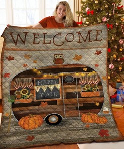 Personalized Halloween Camper Quilt Blanket Bedding Set Great for Home Decoration and Family Gifts