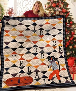 Personalized Halloween Quilted Bedding and Pillow Shams Set - Great for Bedroom Decor and Family Gifts