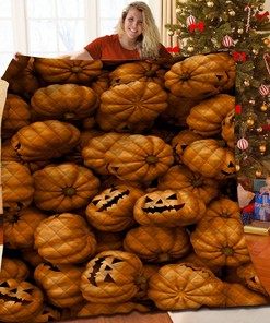 Personalized Halloween Quilted Blanket - Great for Bedroom Decor and Family Gifts
