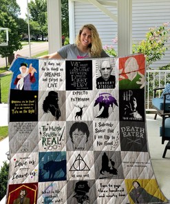Personalized Harry Potter T-Shirt Quilt Bedding Set Blanket - Great for Bedroom Decoration and Family Gifts