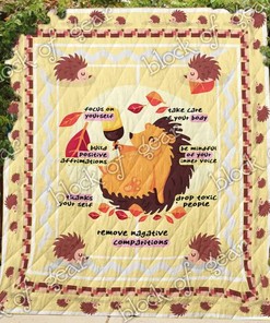 Personalized Hedgehog Quilt Bedding Set Bedroom Decor