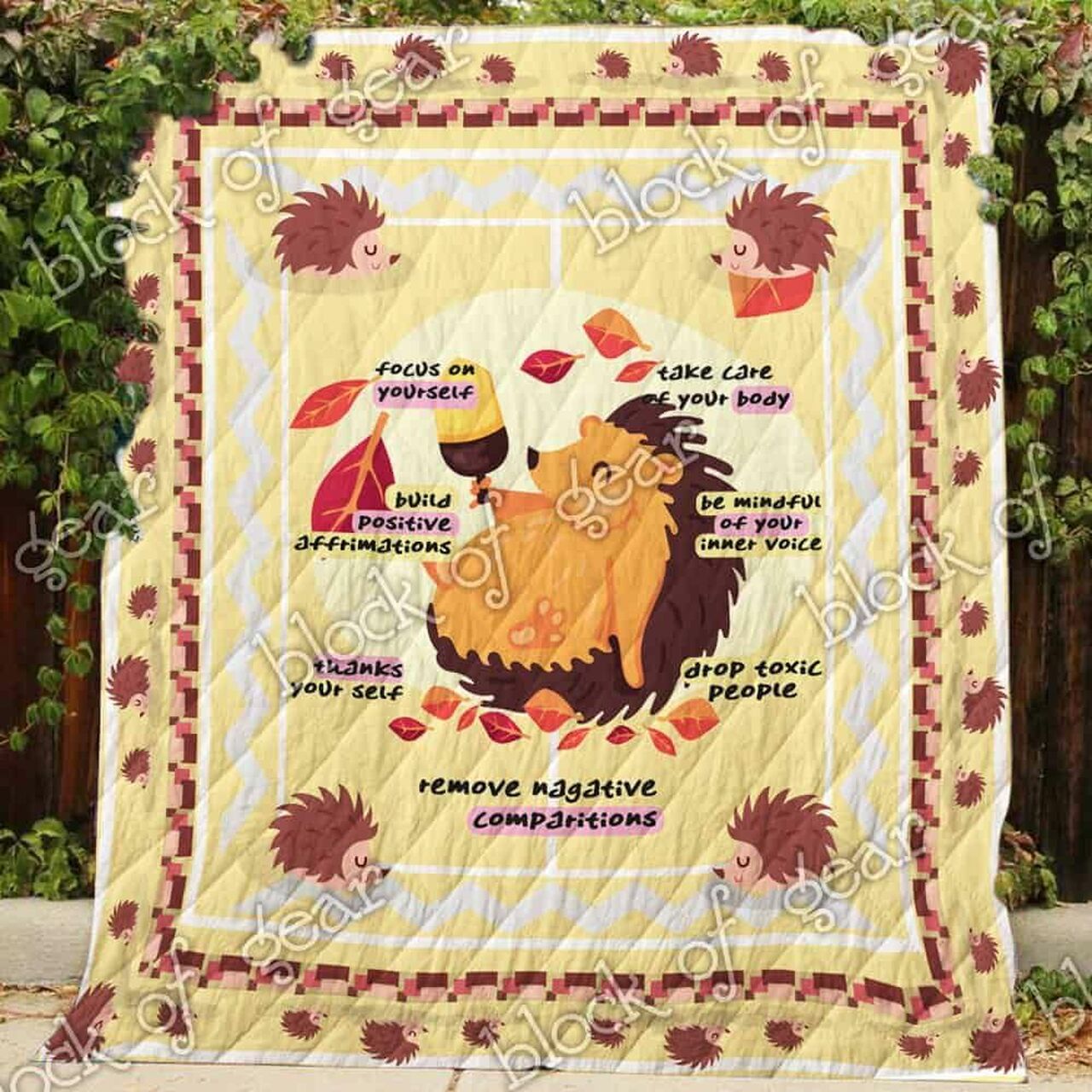 Personalized Hedgehog Quilt Bedding Set Bedroom Decor