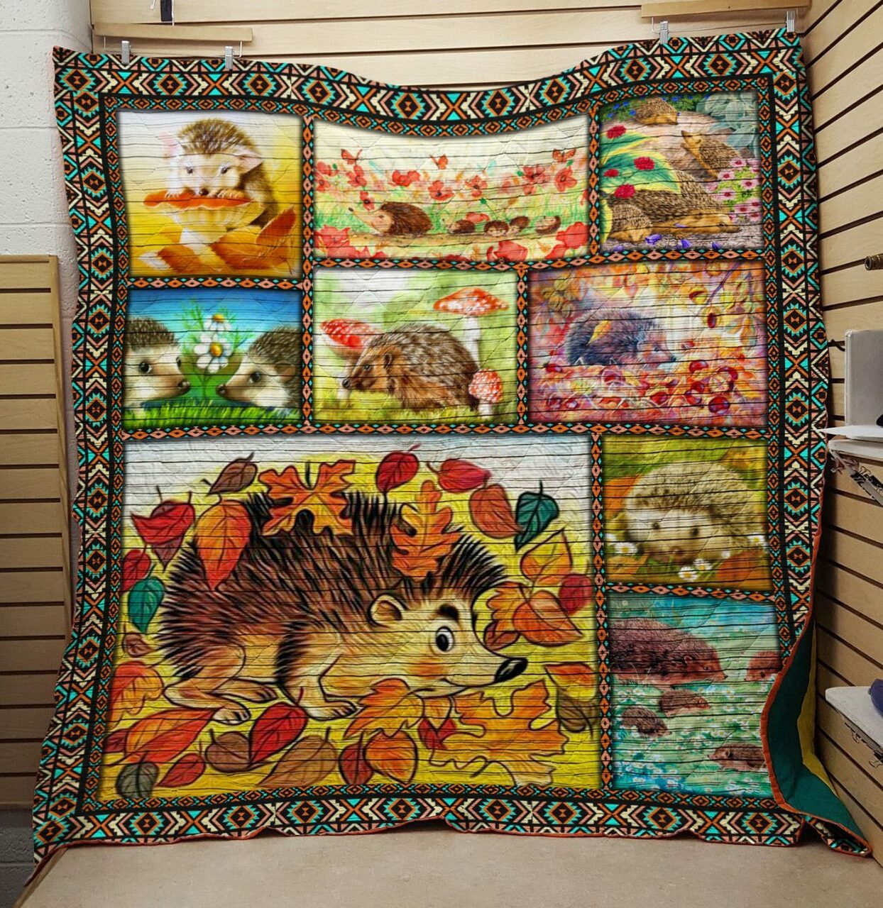 Personalized Hedgehog Quilt Bedding Set - Suitable for Home Decoration