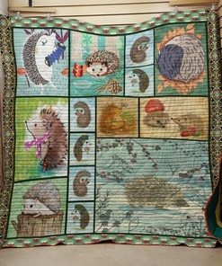 Personalized Hedgehog Quilt Blanket - Great for Bedroom Decoration and Family Gifts