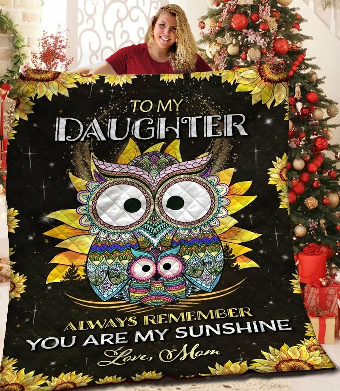 Personalized Hippie Owl Quilt Blanket - Perfect for Bedroom Decor