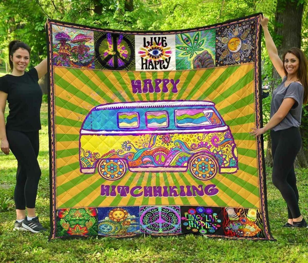 Personalized Hippie Premium 1 Blanket Quilt Bedding Set, Great for Bedroom Decor and Family Gifts