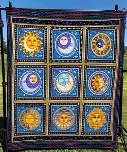 Personalized Hippie Sunshine Blanket Quilt Bedding Set - Perfect for Bedroom Decor and Family Gifts