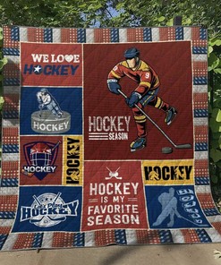 Personalized Hockey Nx270516 Quilt Blanket Bedding Set - Great for Bedroom Decor and Family Gifts