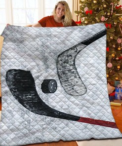 Personalized Hockey Quilt Bedding Set Bedroom Decor, Gifts for Family