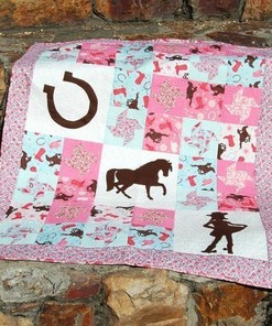 Personalized Horse Cowgirl Quilt Bedding Set for Home Decoration and Family Gift Ideas