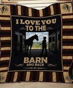 Personalized Horse I Love You To The Moon And Back Quilt Bedding Set, Great for Bedroom Decor and Family Gifts