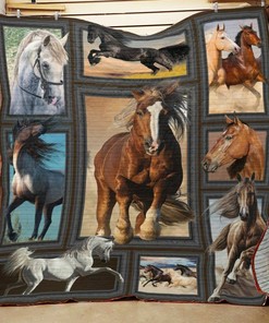 Personalized Horse Quilt Bedding Set for Bedroom Decor, Ideal Gift for Family