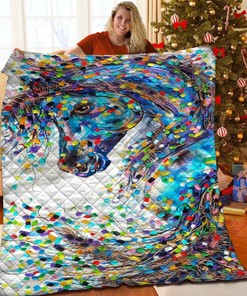Personalized Horse Quilt Bedding Set for Bedroom Decor, Perfect Gifts for Family