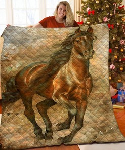Personalized Horse Quilt Bedding Set for a Unique Bedroom Decor and Custom Family Gifts