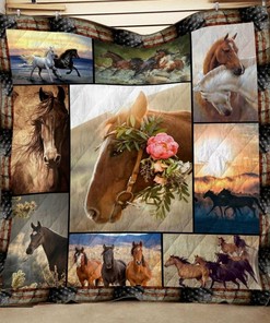 Personalized Horse Quilt Blanket and Bedding Set, Ideal for Horseback Riding Enthusiasts