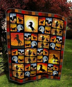 Personalized Horse Under The Sun Quilt Bedding Set Blanket, Home Decor & Family Gifts