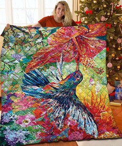 Personalized Hummingbird Quilt Bed Set Blanket for Home Decoration and Family Gifts