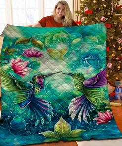 Personalized Hummingbird Quilt Bedding Set Blanket - Gifts for Family and Home Decor