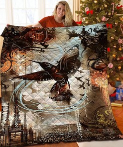 Personalized Hummingbird Quilt Bedding Set Blanket for Home Decoration and Family Gifts