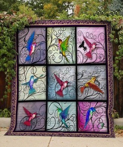 Personalized Hummingbird Quilt Blanket Bed Set - Great for Bedroom Decor and Family Gifts