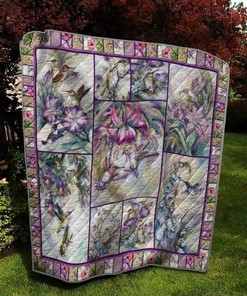 Personalized Hummingbird Quilt Blanket Bedding Set - Great for Bedroom Decor and Family Gifts