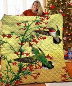Personalized Hummingbird Quilt Blanket Bedding Set - Perfect for Home Decoration and Family Gifts